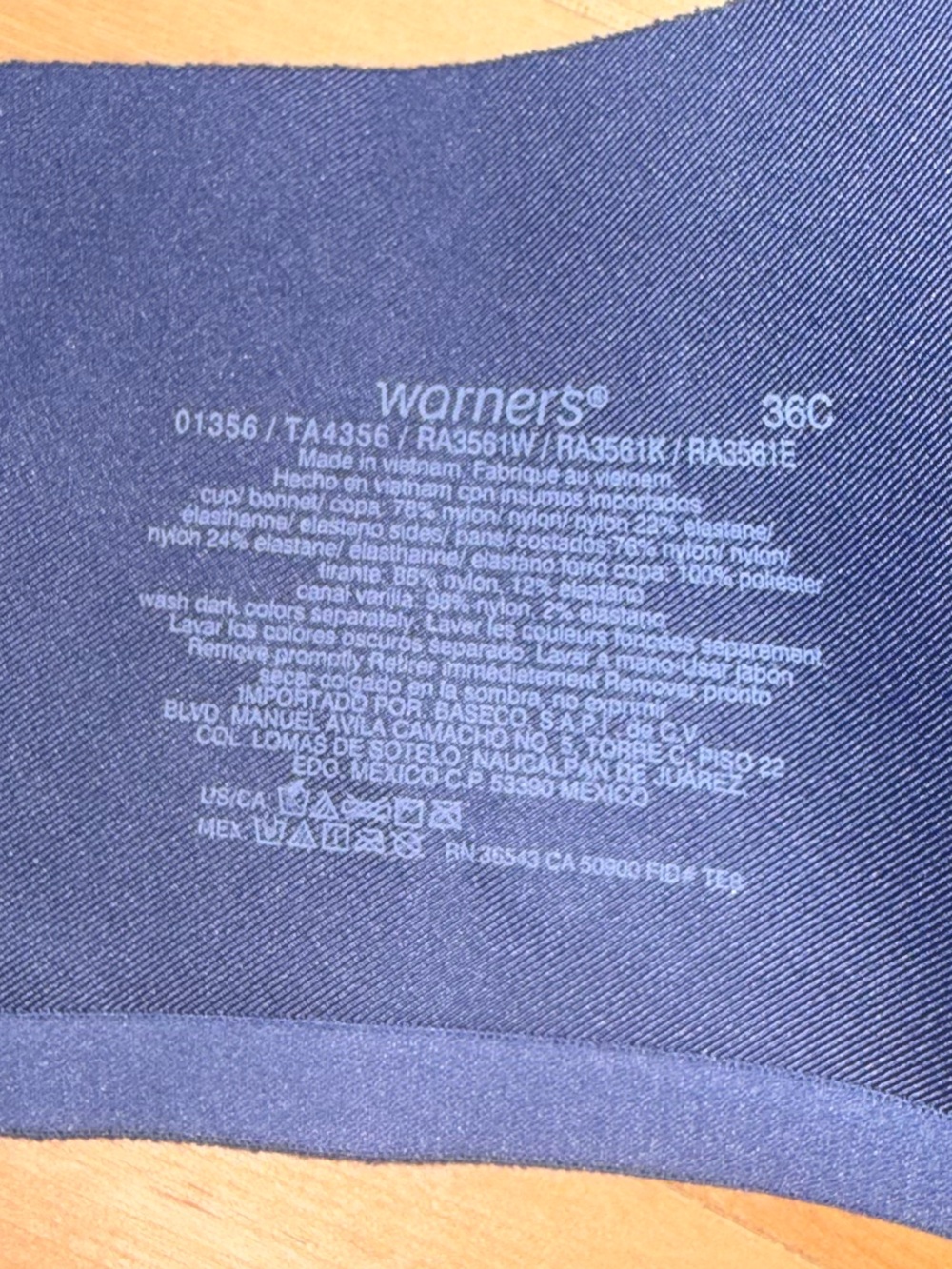 Warners Everyday Smooth T-Shirt Bra in Slate Blue like new 36C - Picture 3 of 3